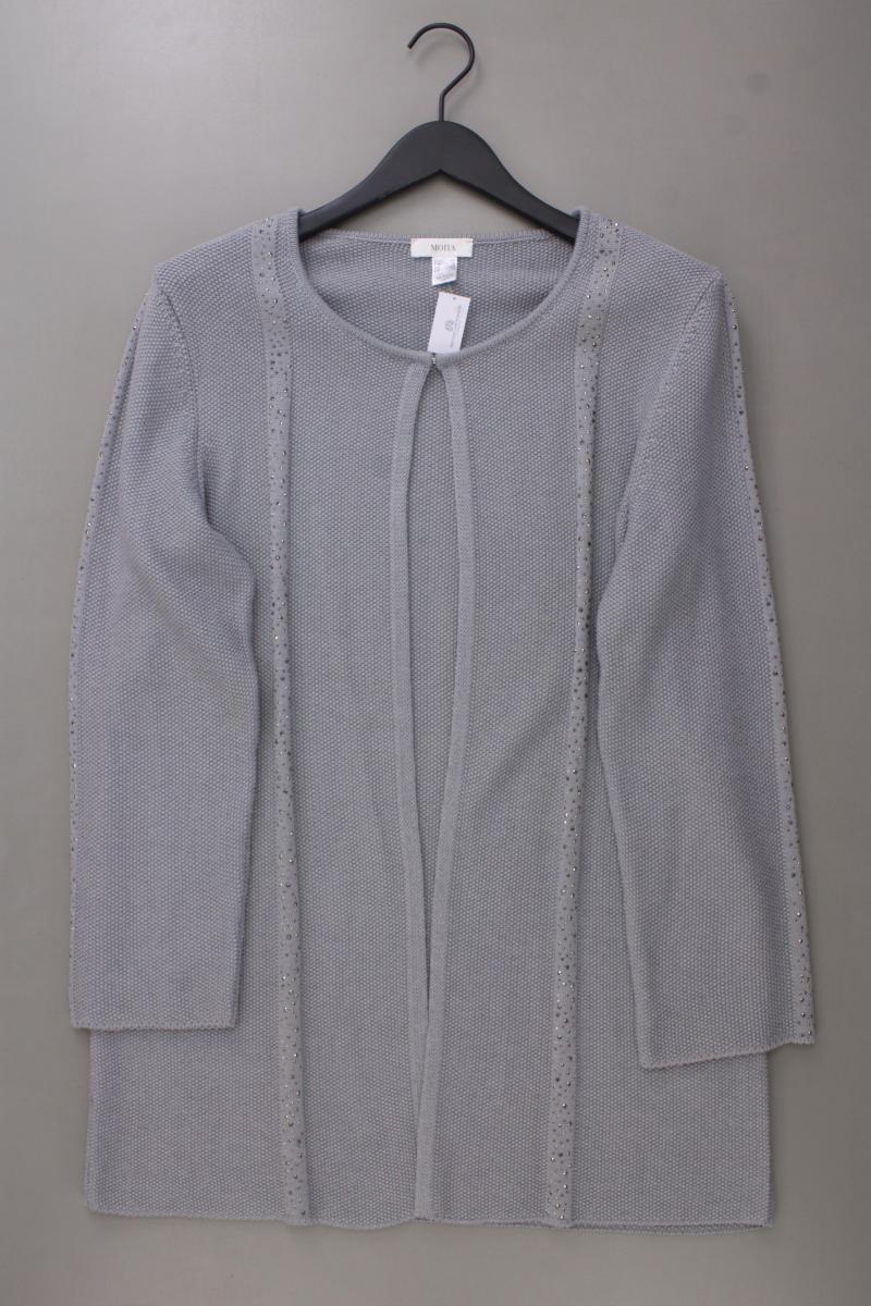Mona Strickjacke Gr. 44 neuwertig Langarm grau aus Baumwolle
