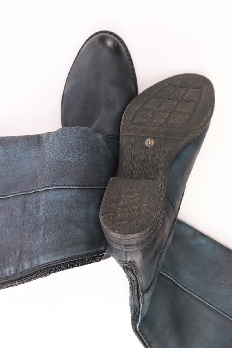 Tamaris Absatzstiefel Gr. 38 neuwertig blau aus Leder