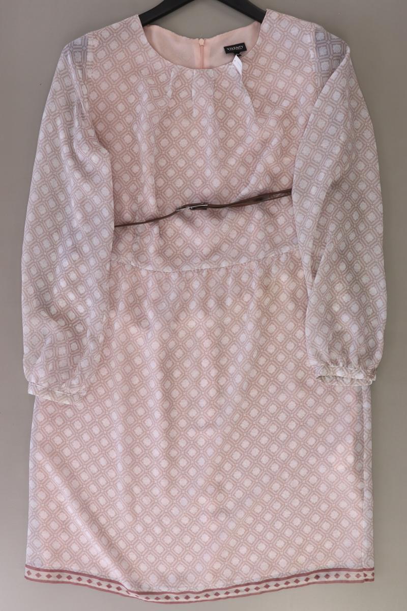 Viventy Bernd Berger Langarmkleid Gr. 40 mit Gürtel rosa aus Polyester