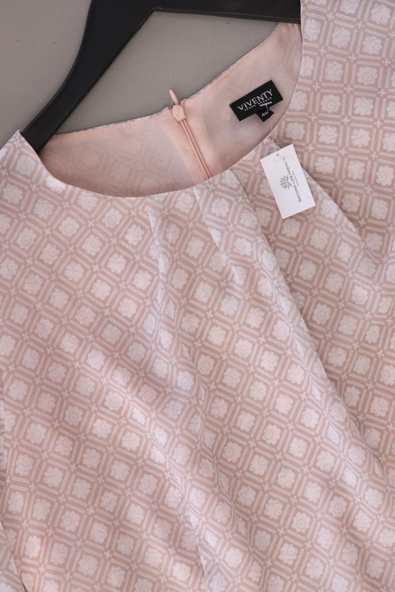 Viventy Bernd Berger Langarmkleid Gr. 40 mit Gürtel rosa aus Polyester