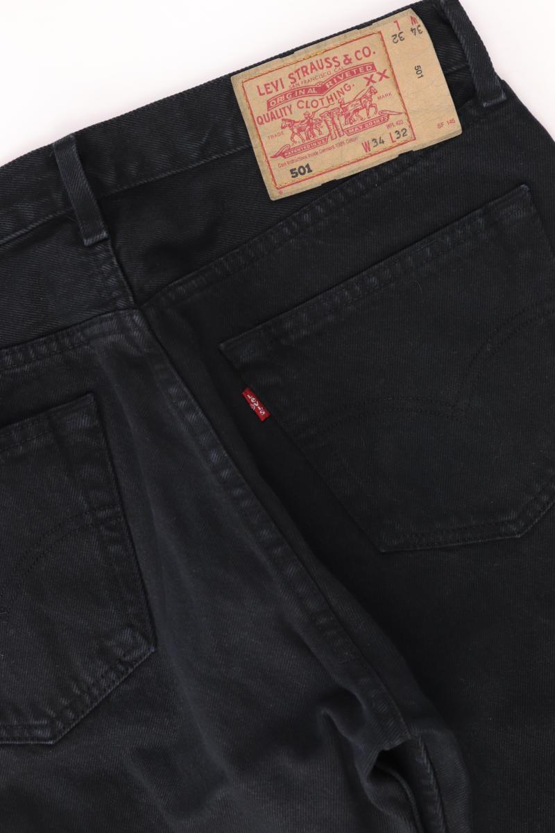 Levi's Straight Jeans für Herren Gr. W34/L32 Modell 501 schwarz aus Baumwolle