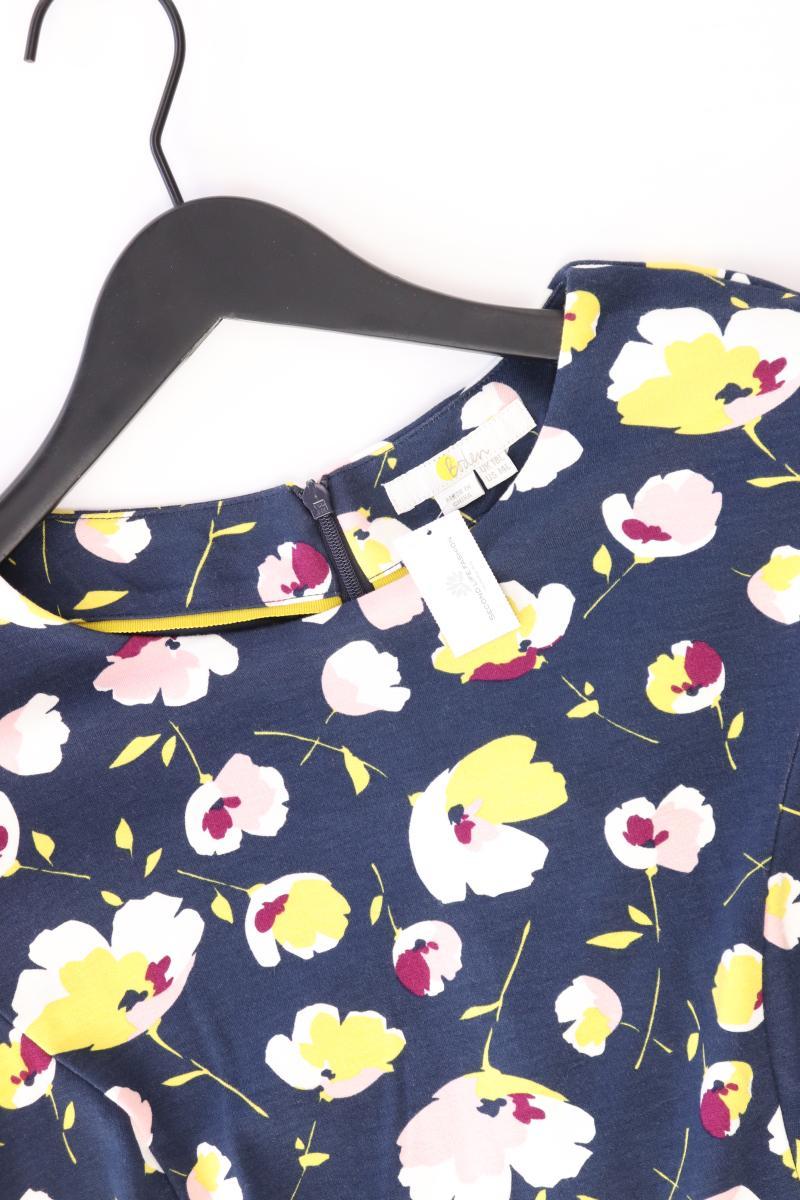 Boden Kurzarmkleid Gr. 44 mit Blumenmuster blau aus Baumwolle