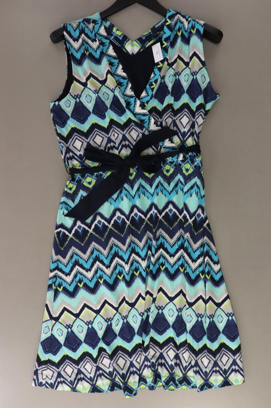 comma, Midikleid Gr. 44 mit Gürtel Ärmellos blau aus Polyester