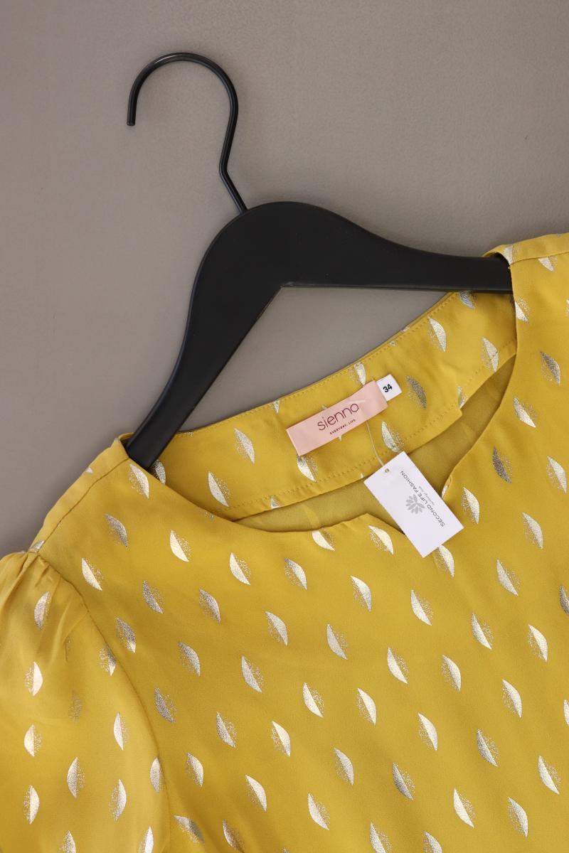 Sienna Chiffonbluse Gr. 34 3/4 Ärmel gelb aus Polyester