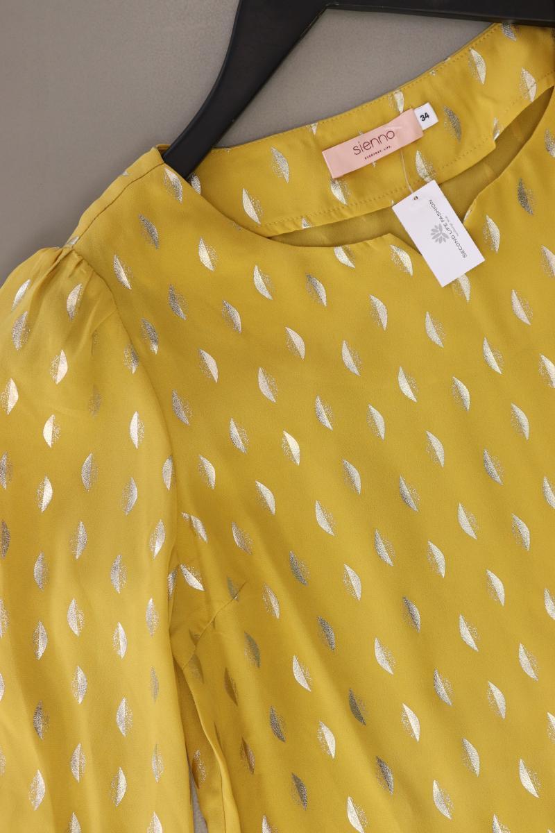 Sienna Chiffonbluse Gr. 34 3/4 Ärmel gelb aus Polyester