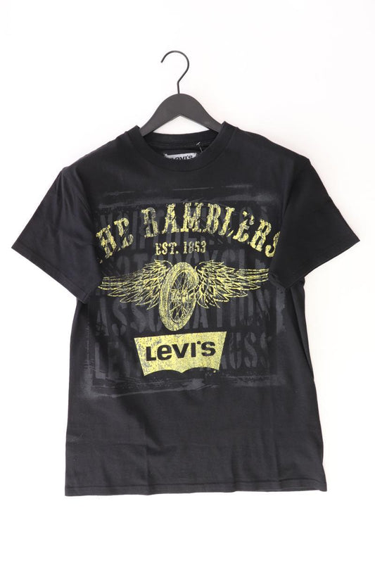 Levi's Printshirt für Herren Gr. M Kurzarm schwarz aus Baumwolle