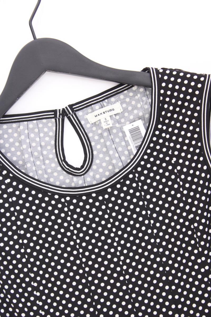 MAX STUDIO Midikleid Gr. S gepunktet Ärmellos schwarz aus Polyester