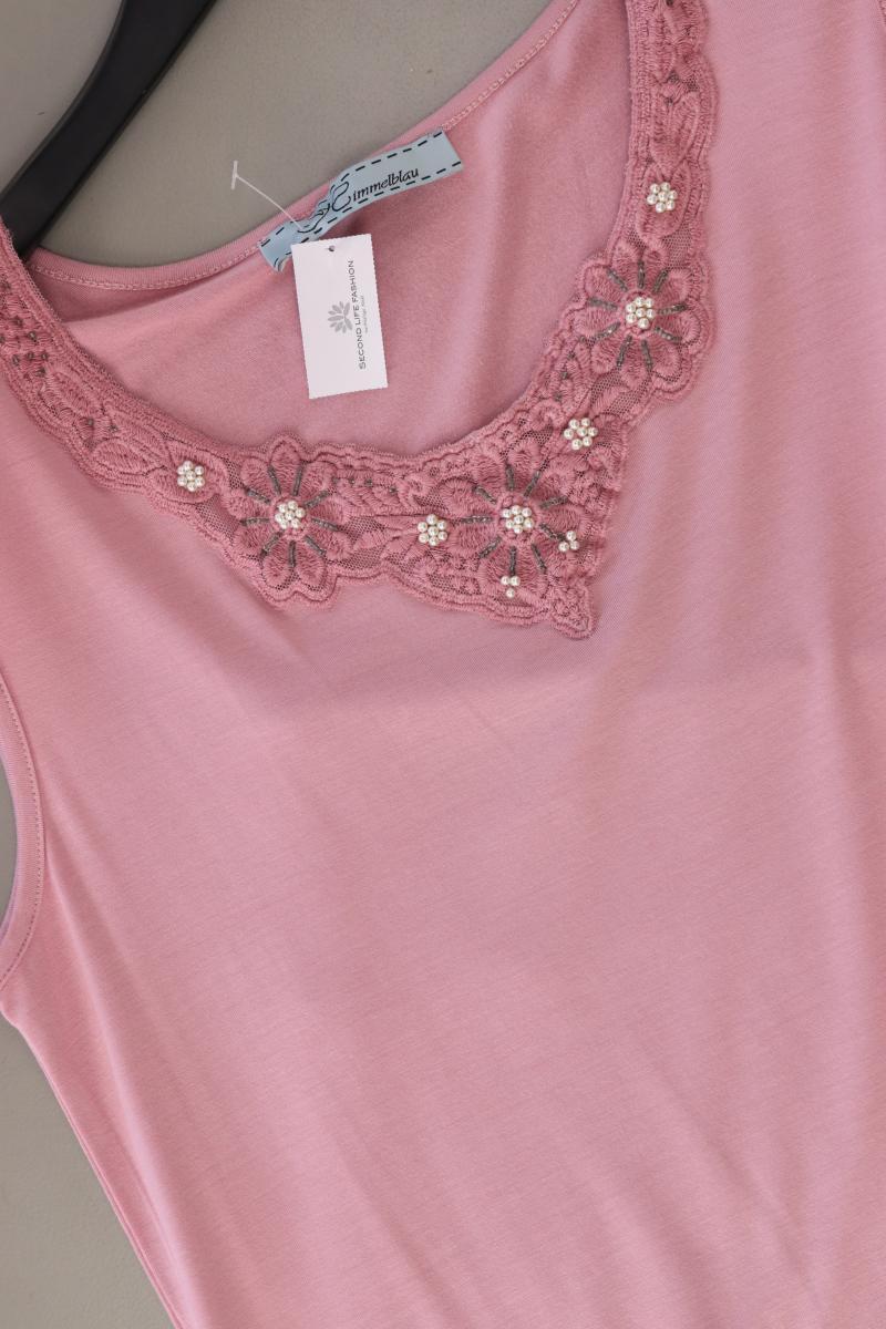Himmelblau Trägertop Gr. 42 mit Pailletten rosa aus Viskose