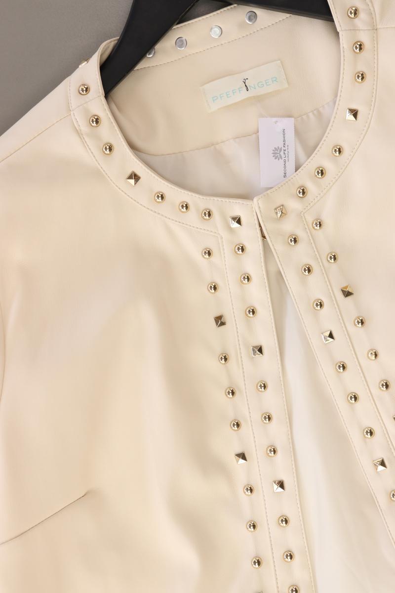 Pfeffinger Kunstlederjacke Gr. 44 mit Nieten creme