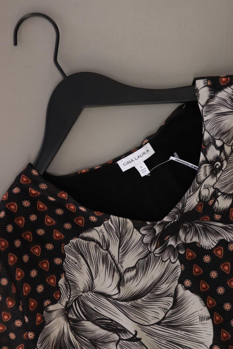 Gina Laura Langarmbluse Gr. L schwarz aus Polyester