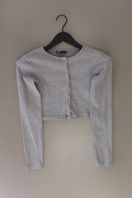 Zara Strickjacke Gr. S Langarm grau aus Baumwolle