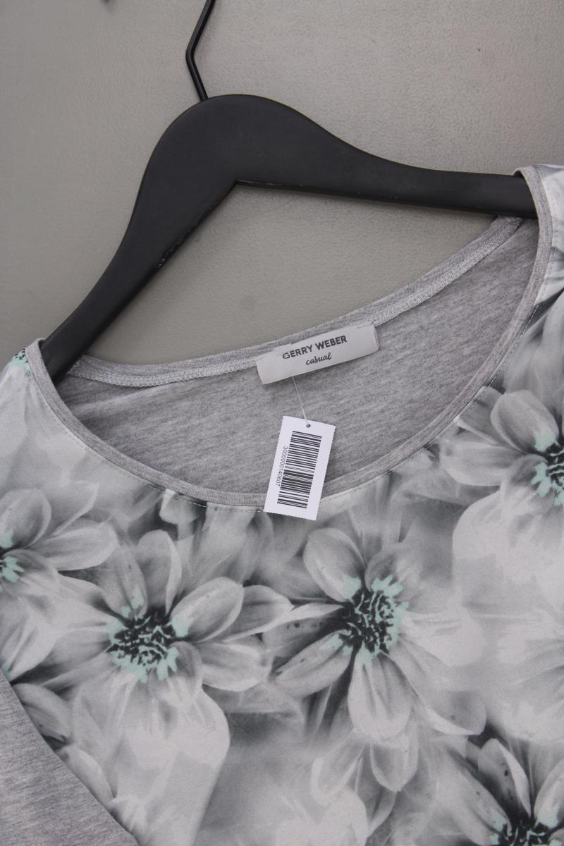 Gerry Weber Printshirt Gr. 44 mit Blumenmuster 3/4 Ärmel grau