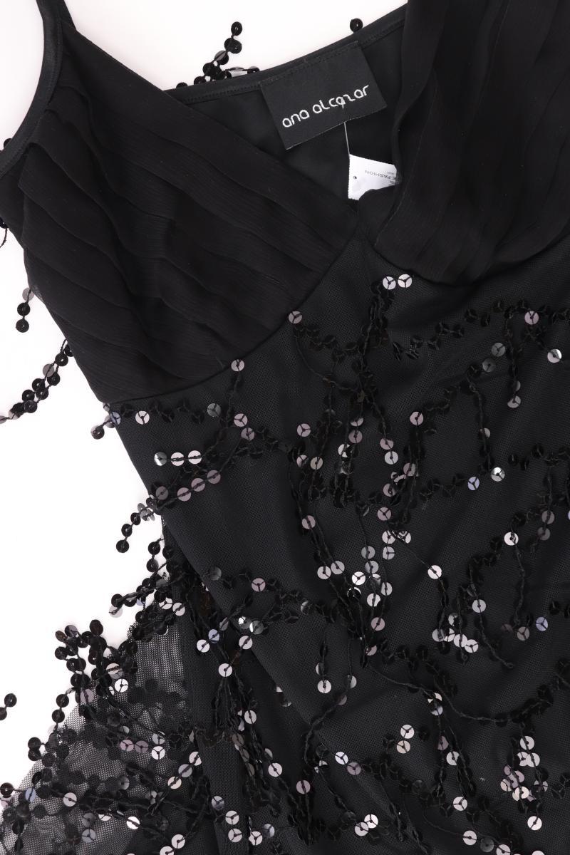 Ana Alcazar Abendkleid Gr. 38 Träger mit Pailletten schwarz aus Polyester
