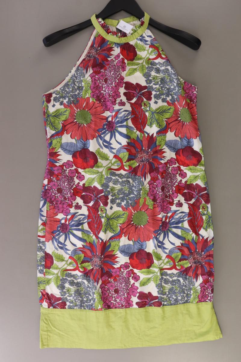 Lavand Midikleid Gr. XL mit Blumenmuster Ärmellos mehrfarbig aus Baumwolle
