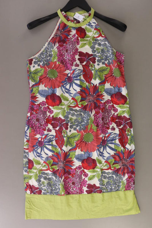 Lavand Midikleid Gr. XL mit Blumenmuster Ärmellos mehrfarbig aus Baumwolle