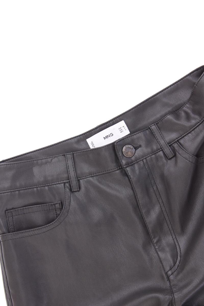 Mango Kunstlederhose Gr. 38 schwarz aus Polyester