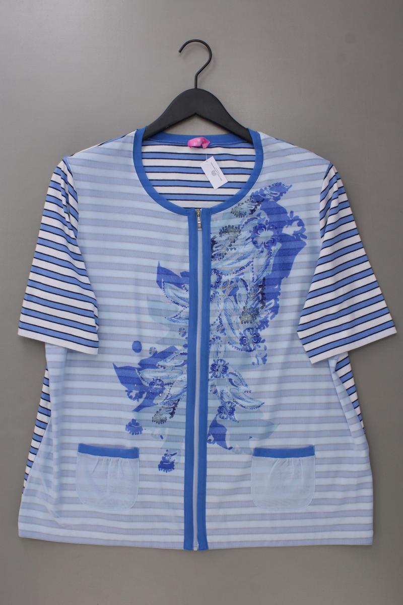 Basler Printshirt Gr. 46 gestreift Kurzarm blau aus Polyester