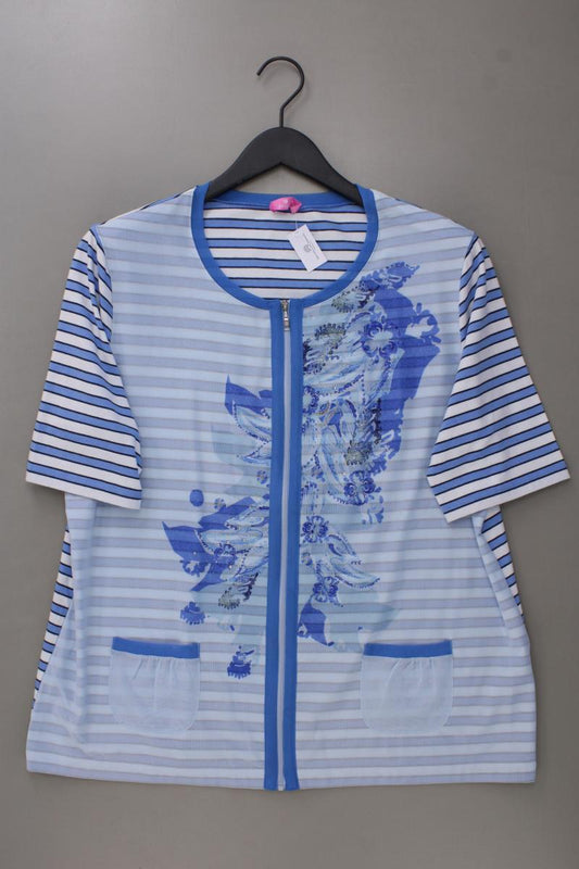 Basler Printshirt Gr. 46 gestreift Kurzarm blau aus Polyester