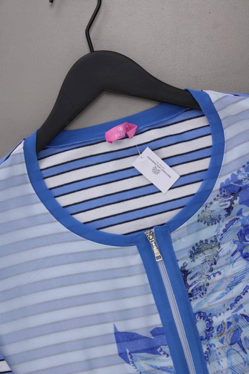 Basler Printshirt Gr. 46 gestreift Kurzarm blau aus Polyester