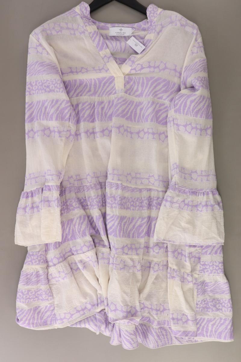 CAROLINA CAVOUR Langarmkleid Gr. L lila aus Baumwolle