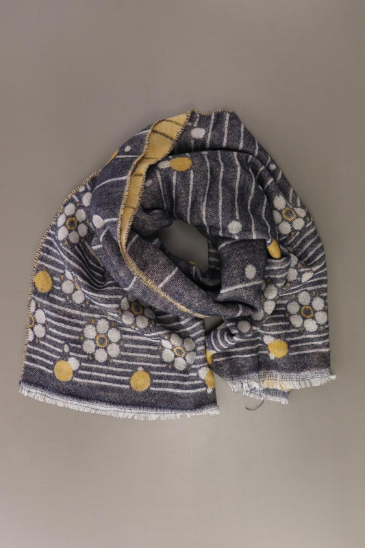 Schal mit Blumenmuster blau aus Polyester
