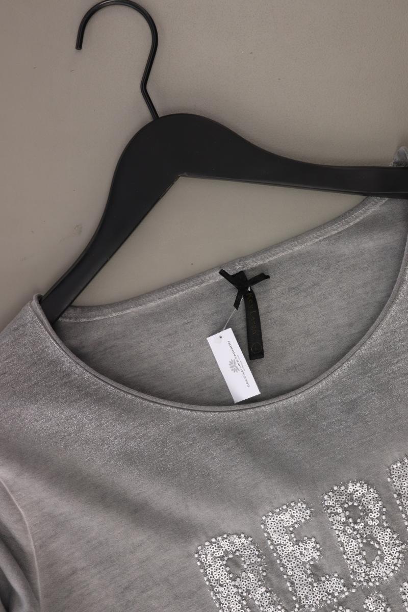 Key Largo Longsleeve-Shirt Gr. L Langarm mit Pailletten grau aus Baumwolle