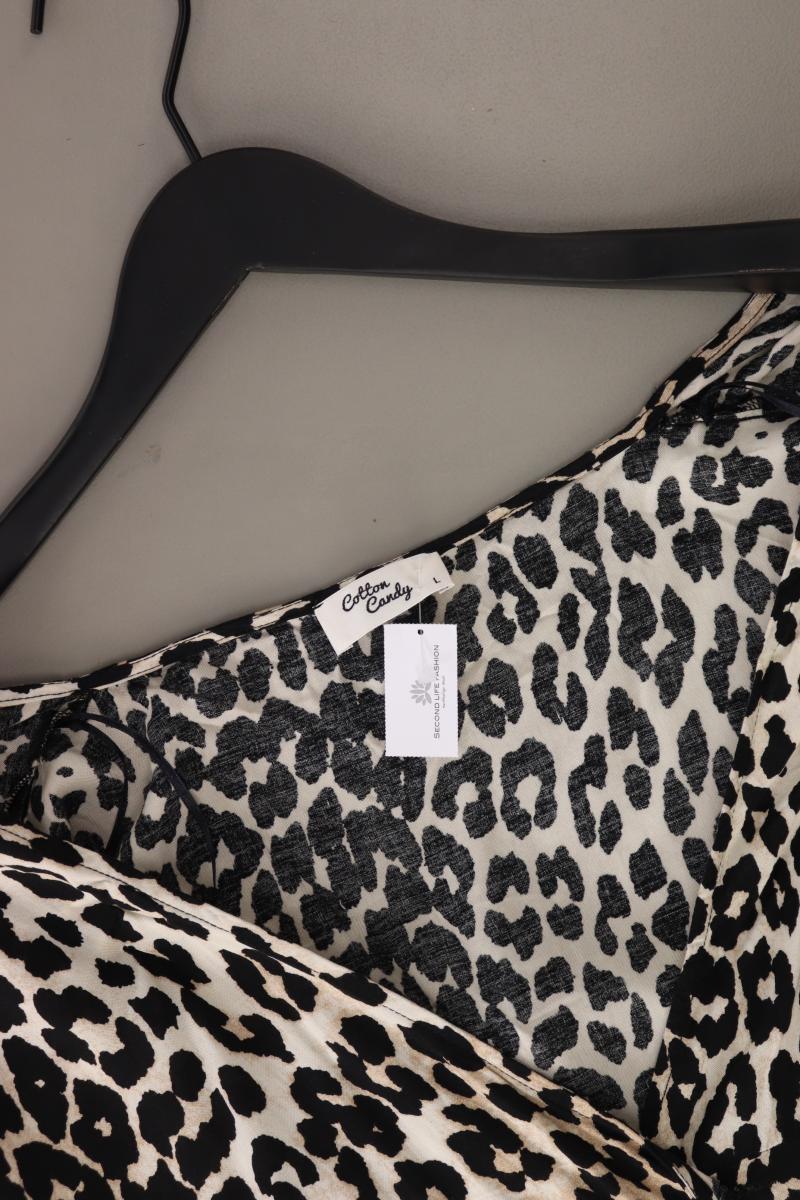 Cotton Candy Midikleid Gr. L mit Tierdruck 3/4 Ärmel braun aus Viskose