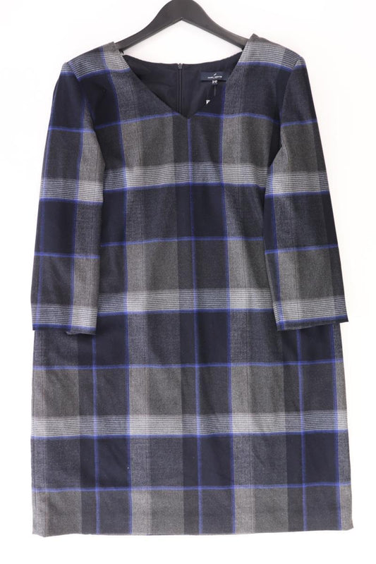 Daniel Hechter Etuikleid Gr. 46 kariert 3/4 Ärmel blau aus Polyester