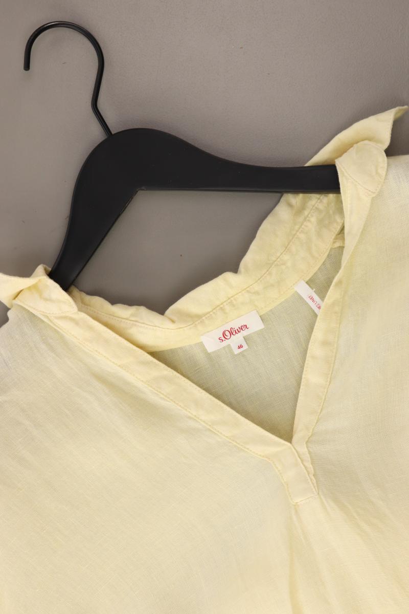 s.Oliver Kurzarmkleid Gr. 46 gelb aus Leinen