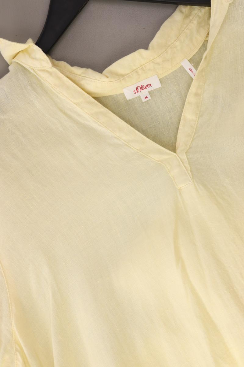 s.Oliver Kurzarmkleid Gr. 46 gelb aus Leinen