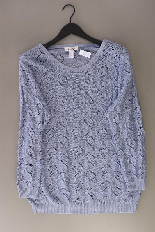 Linea Tesini Langarmpullover Gr. 48 blau aus Polyester