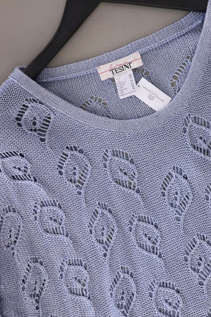 Linea Tesini Langarmpullover Gr. 48 blau aus Polyester