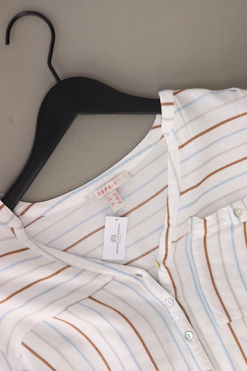 Esprit Langarmbluse Gr. 34 gestreift weiß aus Viskose