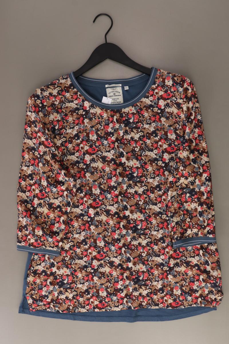 Tom Tailor Printshirt Gr. XXL mit Blumenmuster 3/4 Ärmel mehrfarbig aus Viskose
