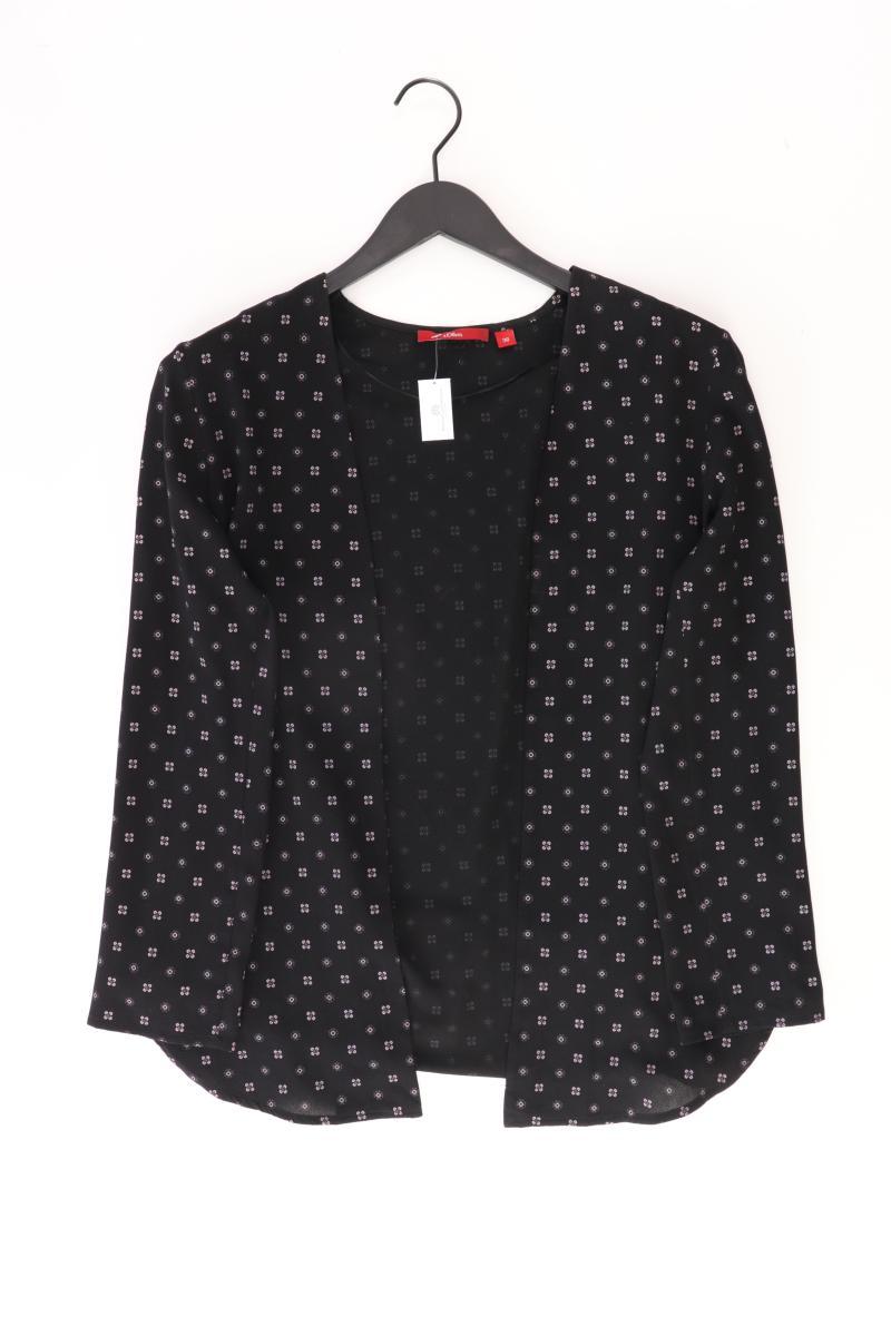 s.Oliver Regular Cardigan Gr. 38 mit Blumenmuster Langarm schwarz aus Polyester