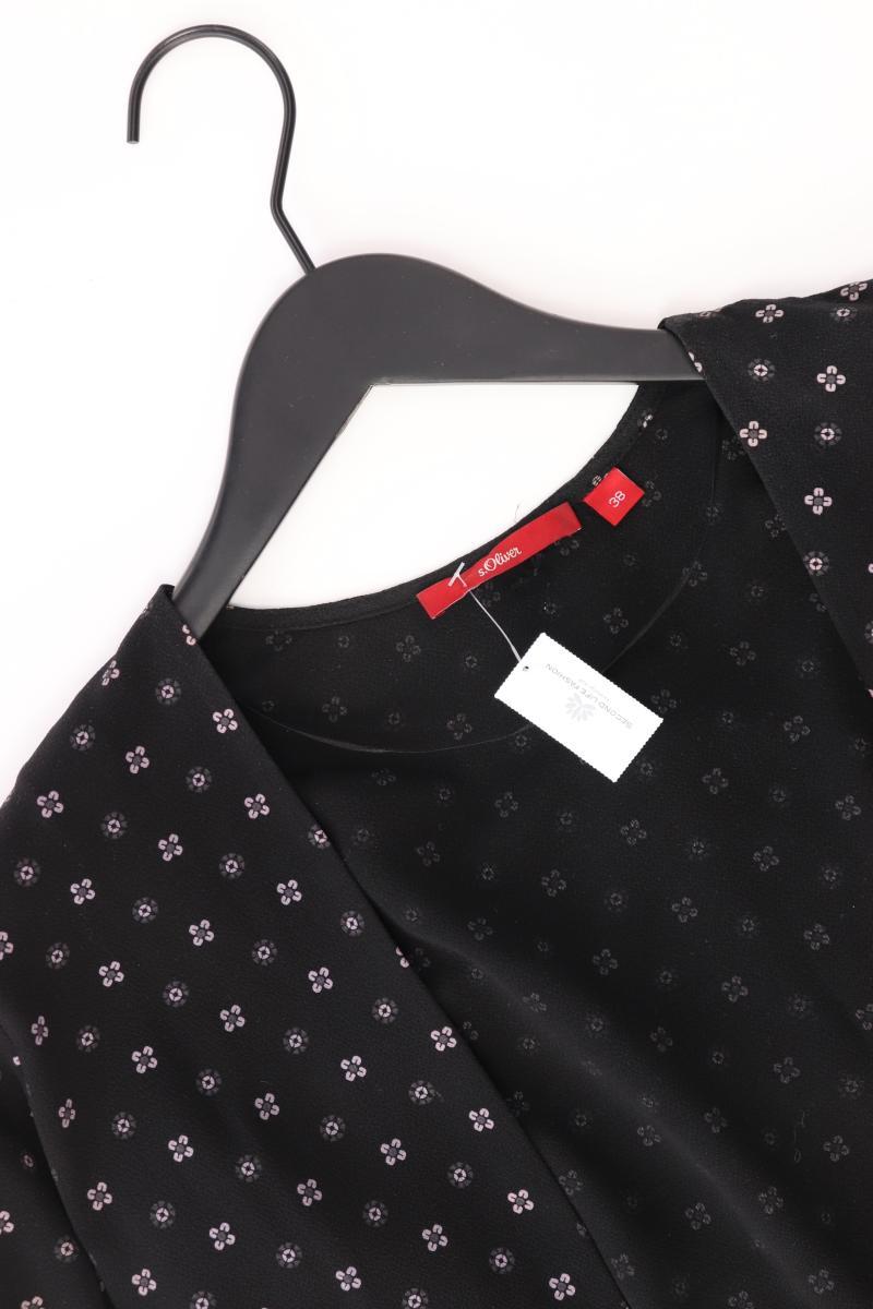 s.Oliver Regular Cardigan Gr. 38 mit Blumenmuster Langarm schwarz aus Polyester