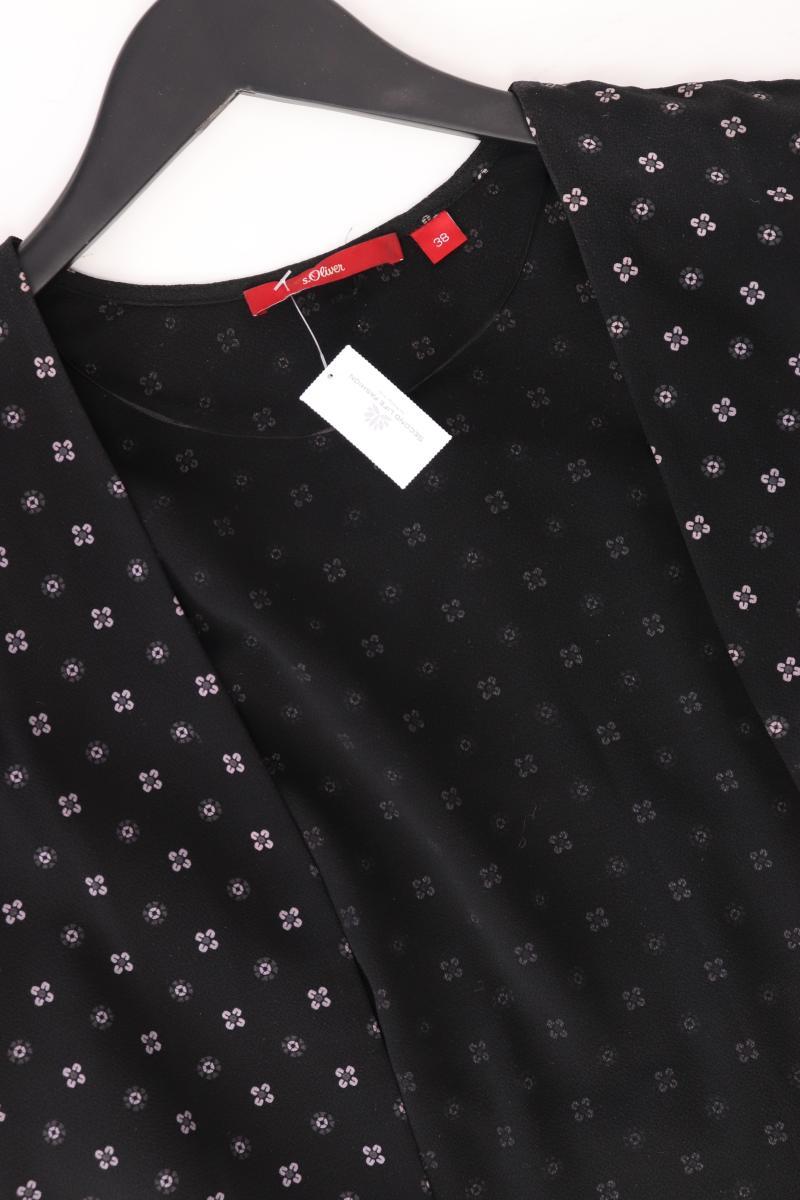 s.Oliver Regular Cardigan Gr. 38 mit Blumenmuster Langarm schwarz aus Polyester