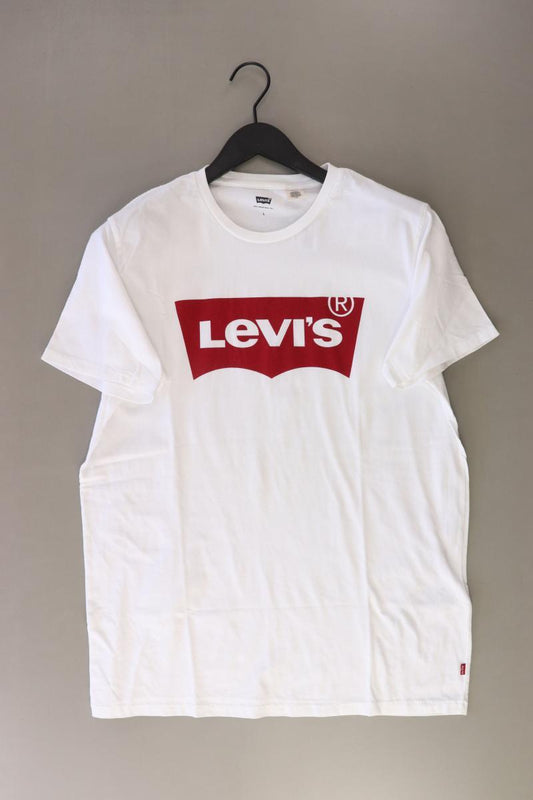 Levi's Printshirt für Herren Gr. L Kurzarm weiß aus Baumwolle