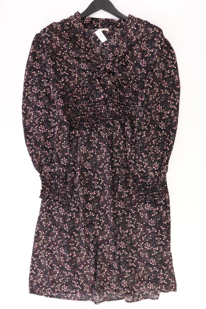 MAX STUDIO Langarmkleid Gr. L mit Blumenmuster schwarz aus Polyester