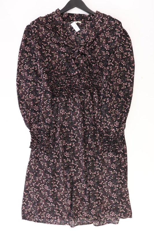 MAX STUDIO Langarmkleid Gr. L mit Blumenmuster schwarz aus Polyester