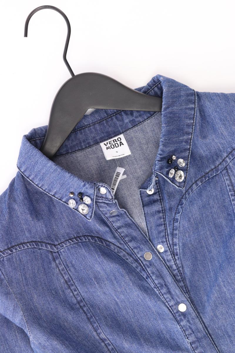 Vero Moda Bluse Gr. S Langarm blau aus Baumwolle