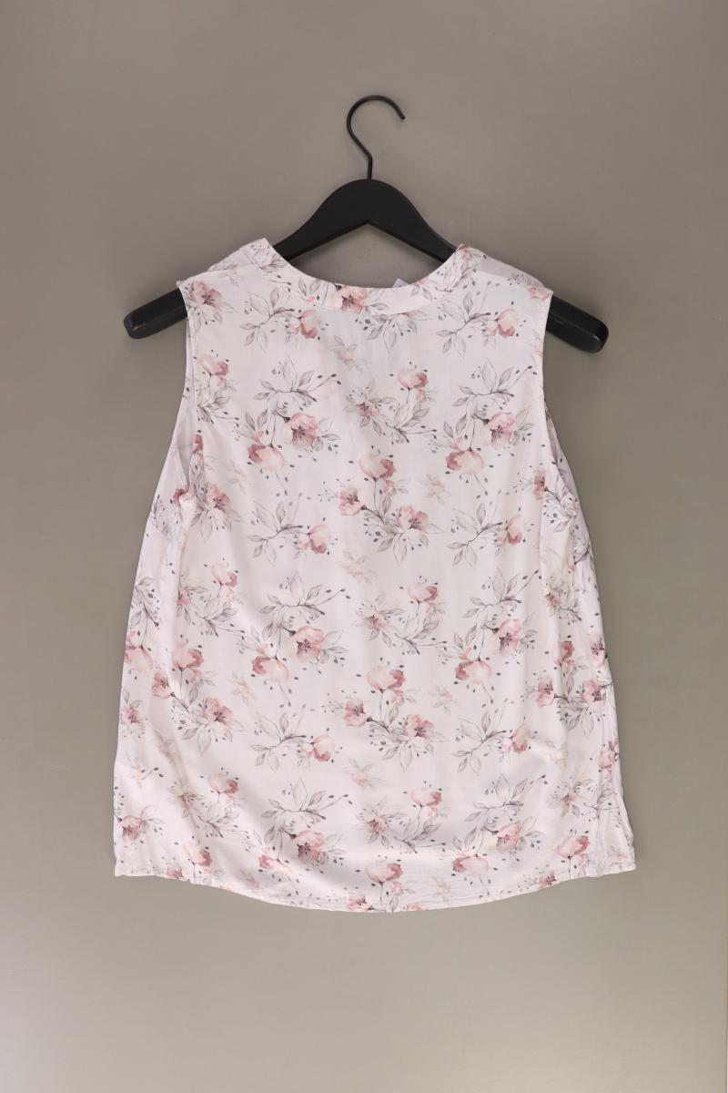 Mohito Ärmellose Bluse Gr. 38 mit Blumenmuster weiß aus Baumwolle