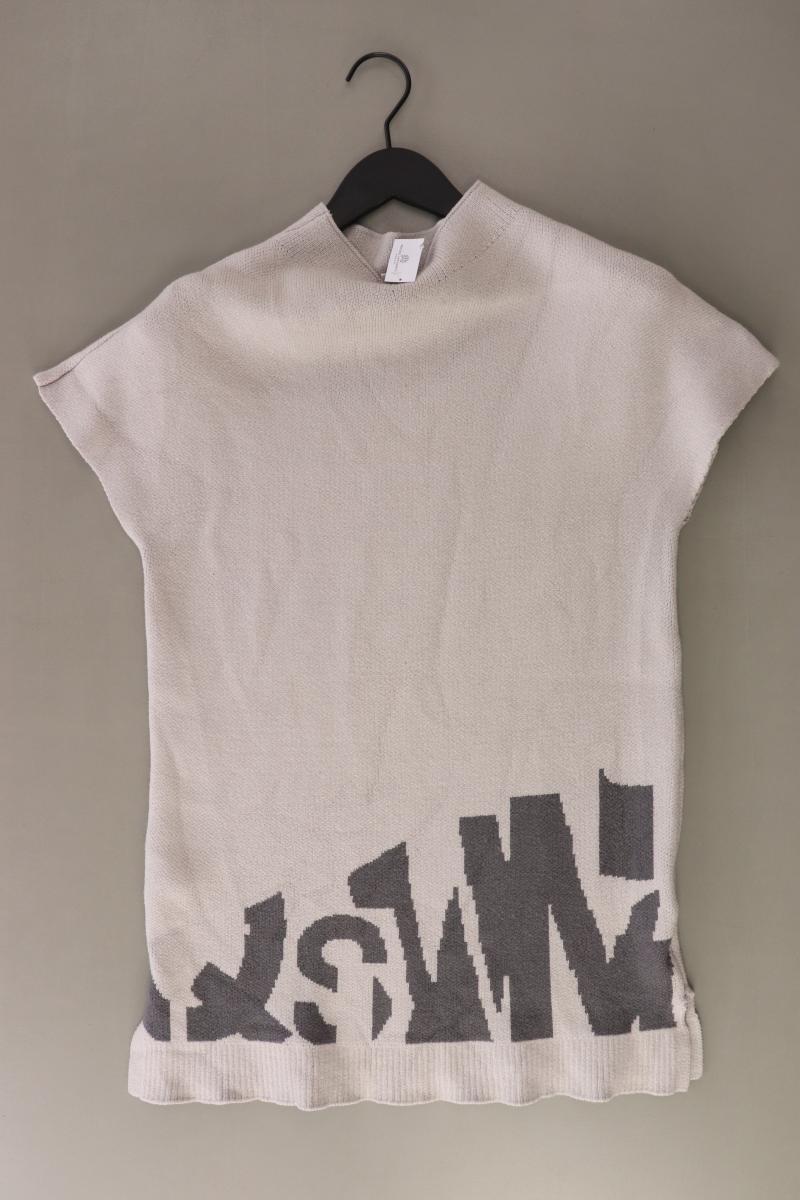Heine Strickshirt Gr. 40 Kurzarm grau aus Baumwolle
