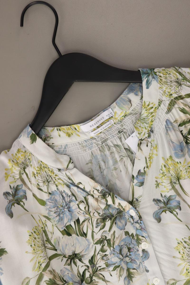 Reserved Langarmbluse Gr. 40 mit Blumenmuster blau aus Viskose
