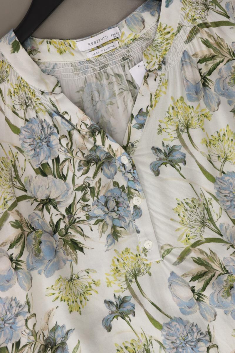 Reserved Langarmbluse Gr. 40 mit Blumenmuster blau aus Viskose