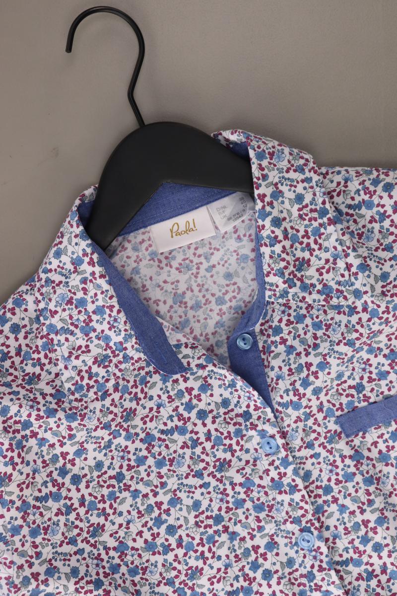 Paola Langarmbluse Gr. 38 mit Blumenmuster weiß aus Baumwolle