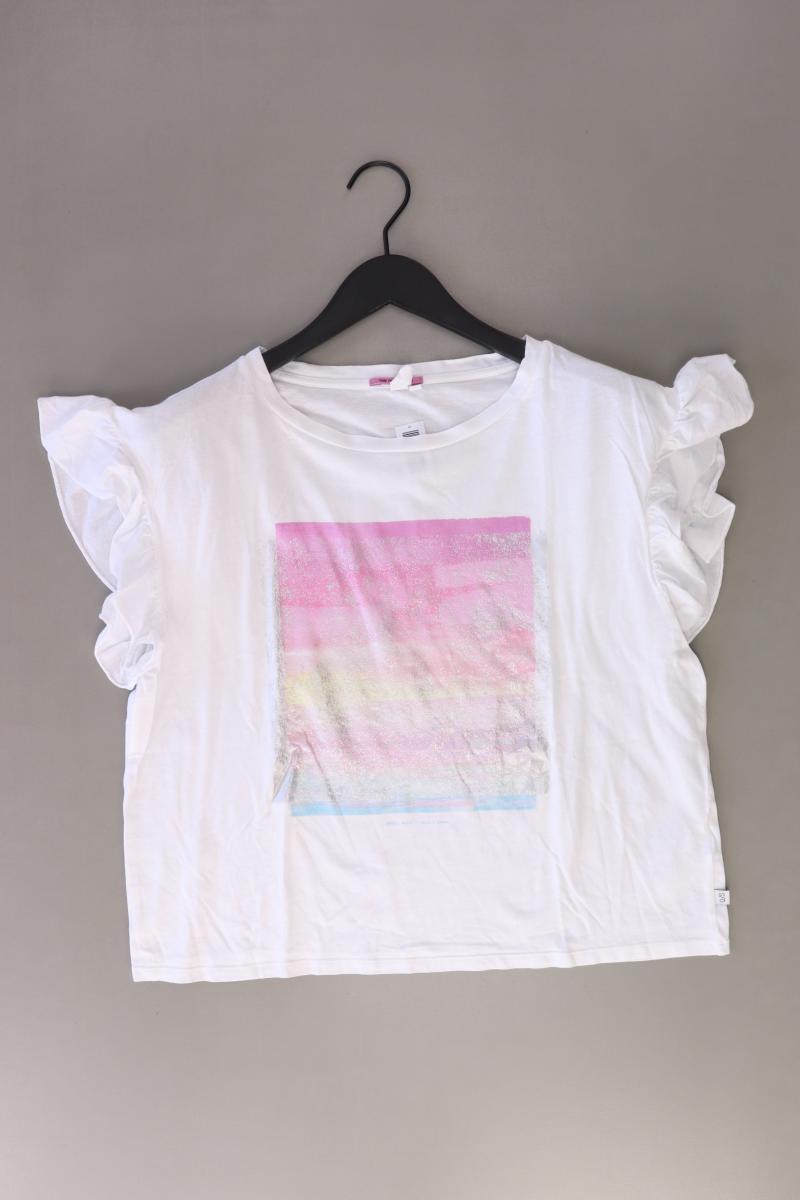 QS by s.Oliver Printshirt Gr. M Kurzarm weiß aus Baumwolle