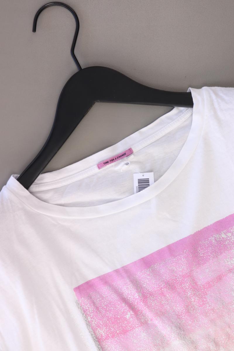 QS by s.Oliver Printshirt Gr. M Kurzarm weiß aus Baumwolle