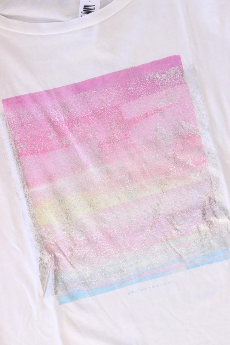 QS by s.Oliver Printshirt Gr. M Kurzarm weiß aus Baumwolle