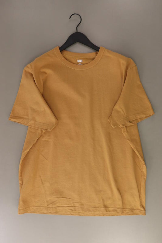 Uniqlo T-Shirt für Herren Gr. XXL Kurzarm braun aus Baumwolle